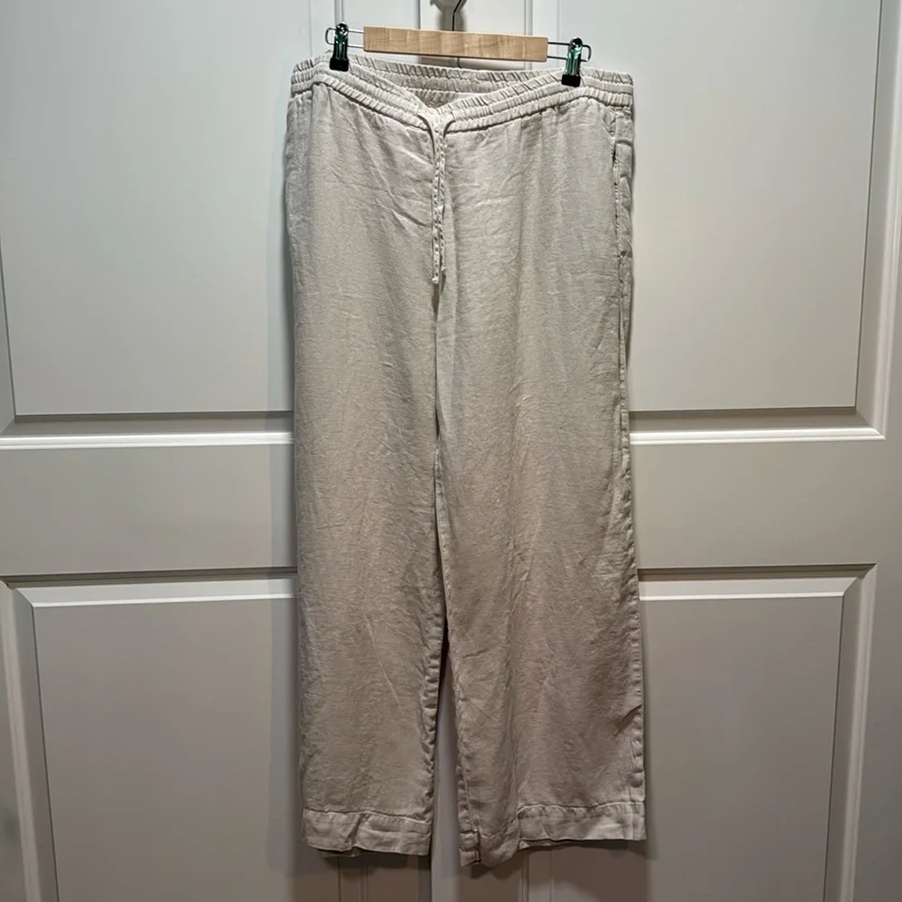 Velvet by Graham and Spencer‎ Linen Pants Cream Drawstring Women's XL - Picture 5 of 9